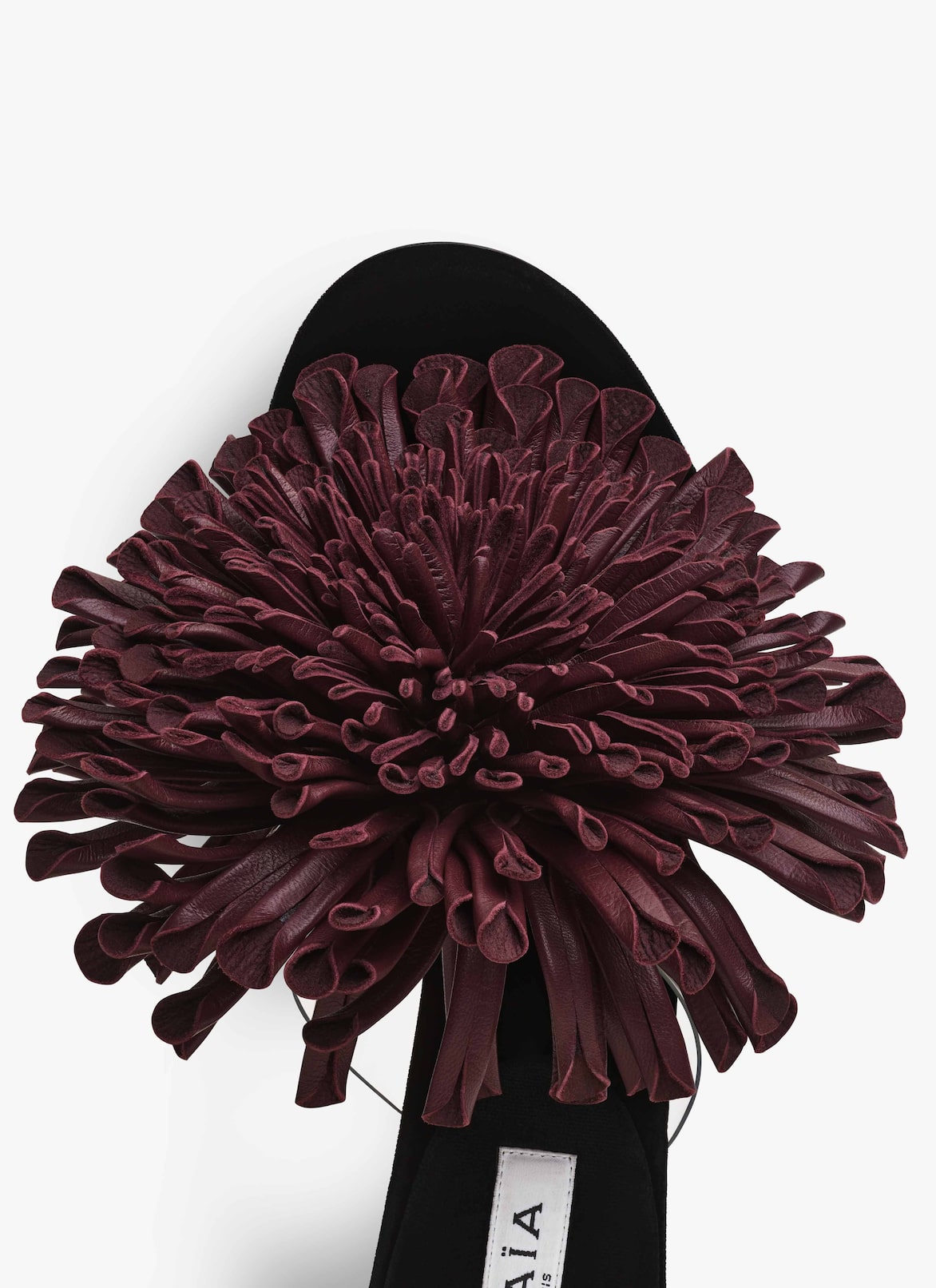 ASYMETRIC HEEL SANDALS IN LAMBSKIN ALAÏA AUBERGINE ASYMETRIC HEEL SANDALS IN LAMBSKIN